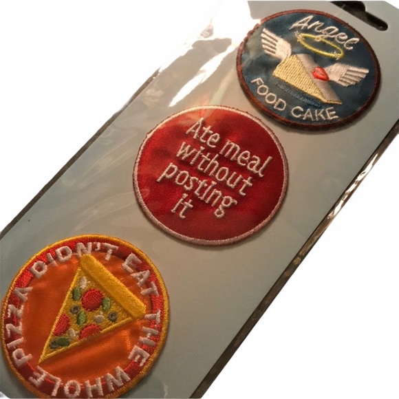 2/$15 NEW 3 hippie iron on patches pizza/cake food - Picture 2 of 9